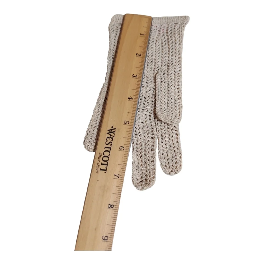 Gorgeous Handmade in France Lacy Crocheted Gloves